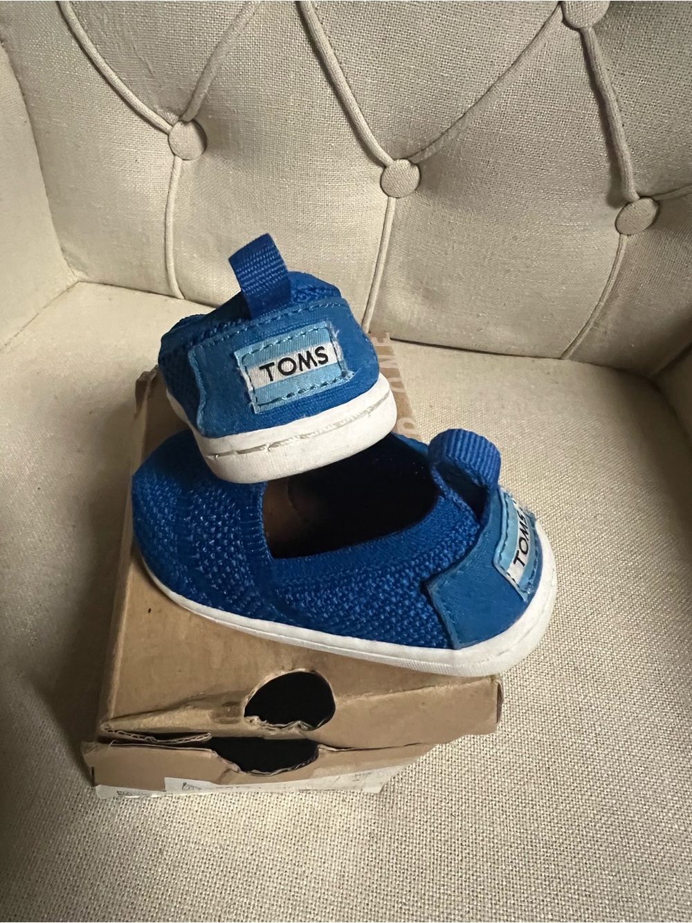 Toms Kids Slip-On Shoes in Bright Blue